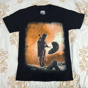 Star Wars Mandalorian Black Small Graphic Shirt